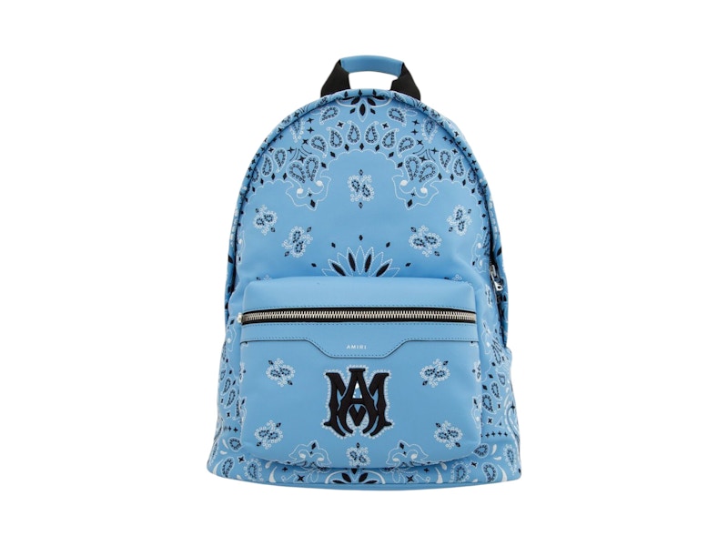 Pre-owned Amiri Men's Bandana Backpack In Carolina Blue