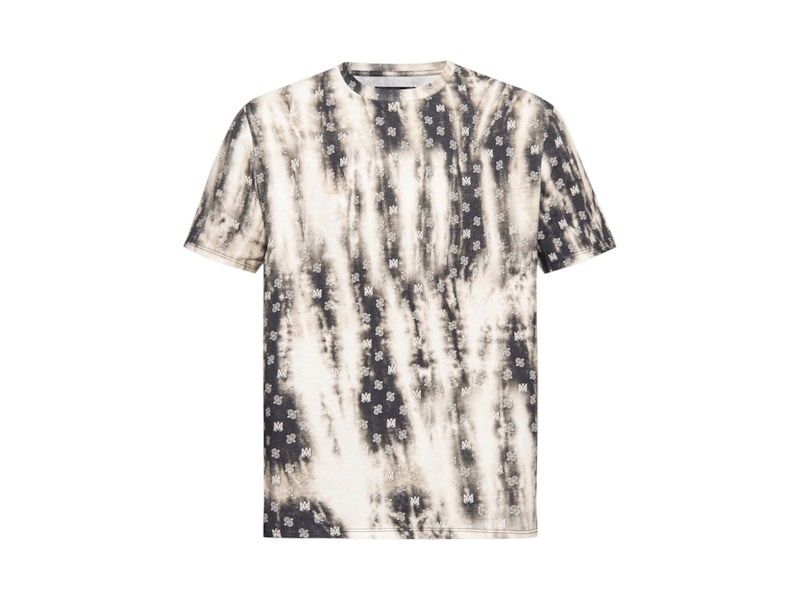 Pre-owned Amiri Men's Bandana Bleach Tee Shirt In Black Beige In Brown