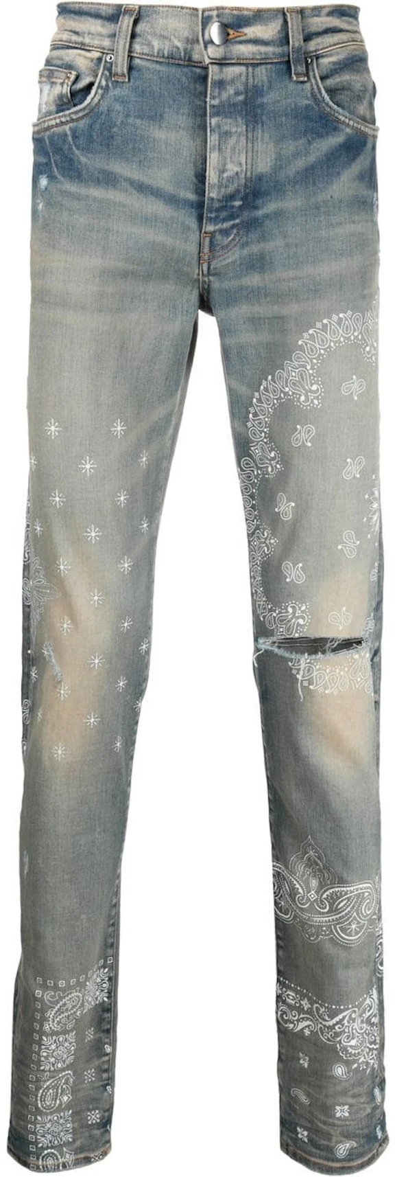 AMIRI Bandana Print Skinny Jeans Clay Indigo - SS21 - US