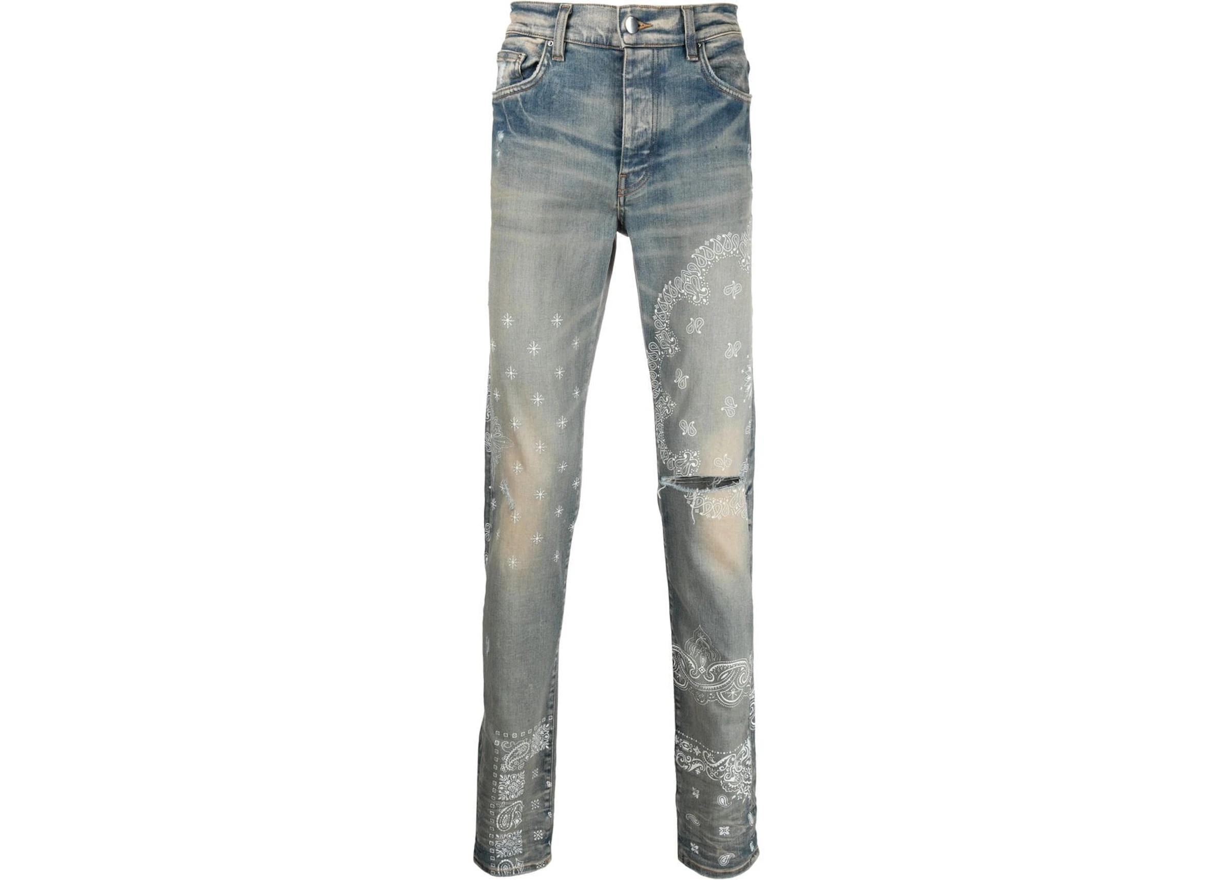 AMIRI Bandana Print Skinny Jeans Clay Indigo - SS21 - US