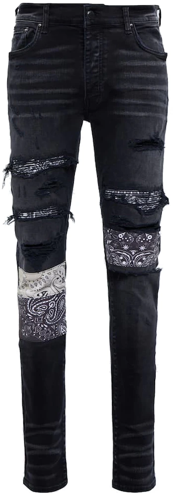 AMIRI Bandana Skinny Fit Jeans Black Men's - FW22 - US