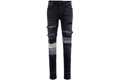 Ubuy Amiri Jeans Sale Mens AMIRI Bandana Skinny Fit Jeans Black