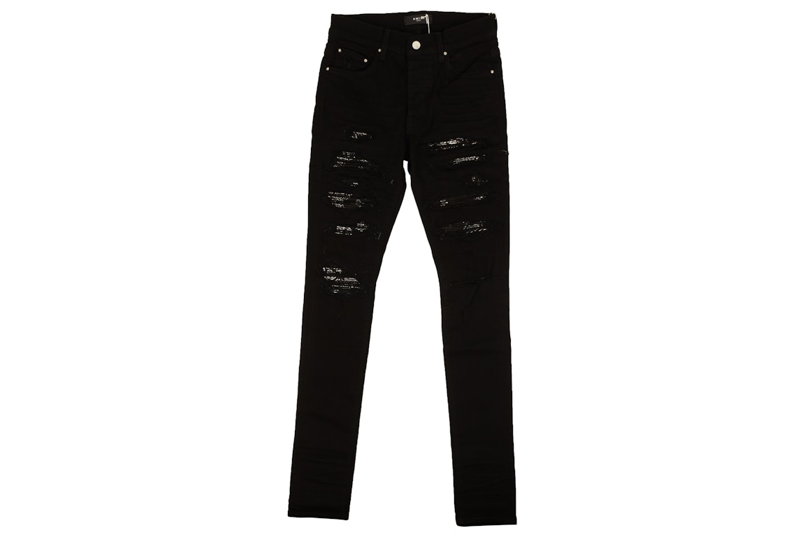 Pre-owned Amiri Bandana Thrasher Skinny Jeans Black