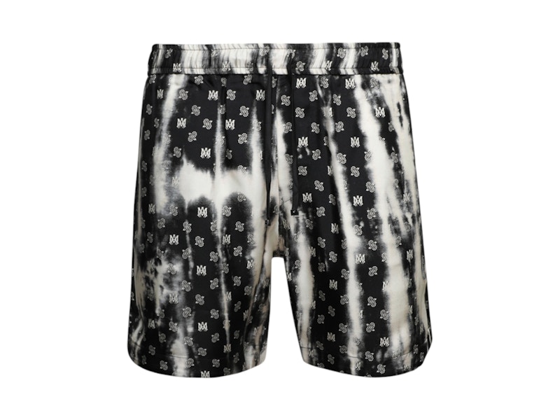 Pre-owned Amiri Men's  Bleached Ma Paisley Silk Short In Black/white