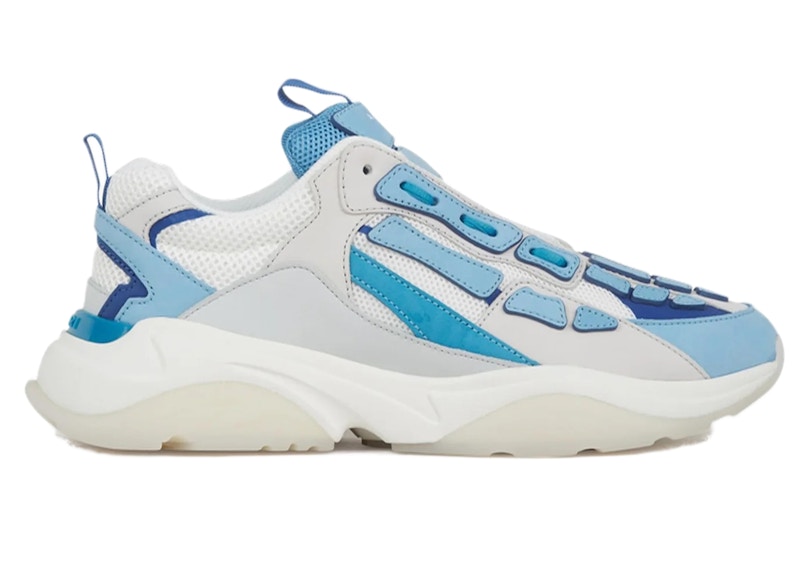 Pre-owned Amiri Men's Bone Runer Sneakers In Neon Blue/white