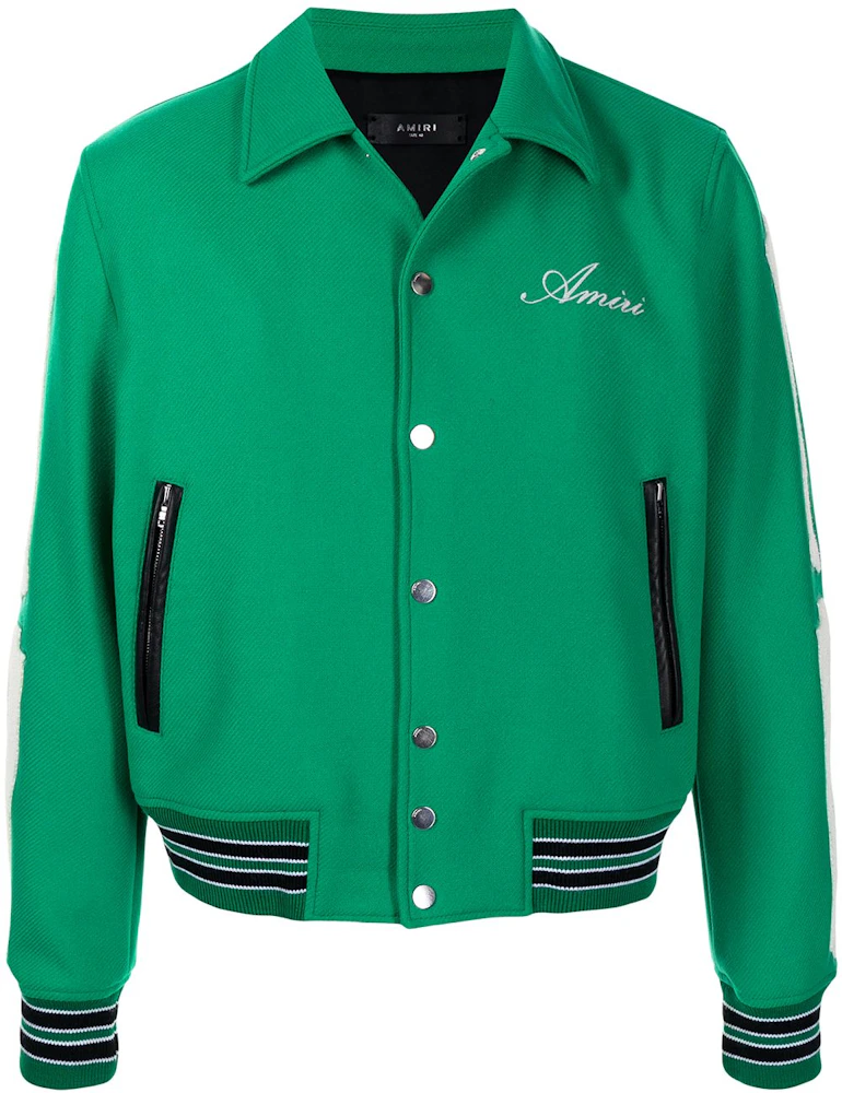 AMIRI Bones Varsity Jacket Green Men's - SS21 - US