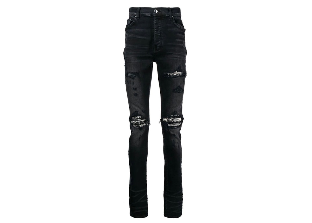 Pre-owned Amiri Boucle Mx1 Skinny Jeans Indigo Black
