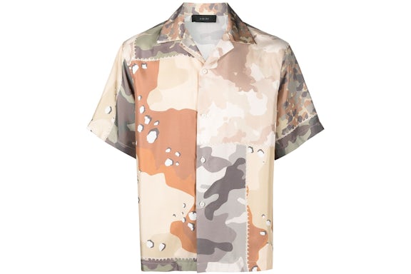 Camisa de seda AMIRI Camoflage Beige