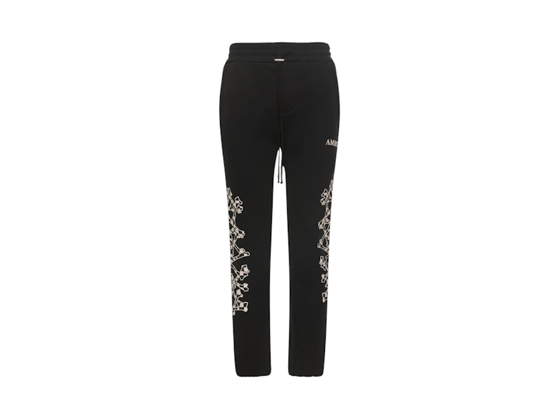 Pre-owned Amiri Men's  Checkered Bones Sweatpants In Black