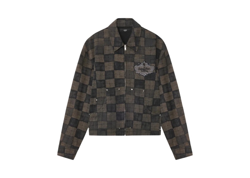 Chaqueta de trabajo a cuadros AMIRI Marrón