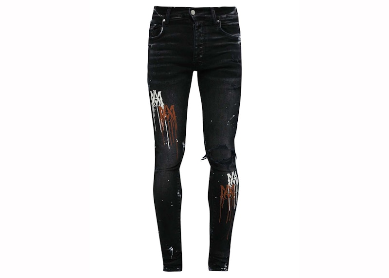 Pre-owned Amiri Men's Classic Stencil Jean In Aged Black