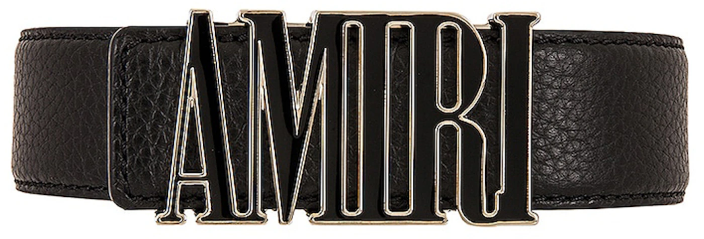 AMIRI Core Logo Buckle Belt Black/Black/Gold-tone