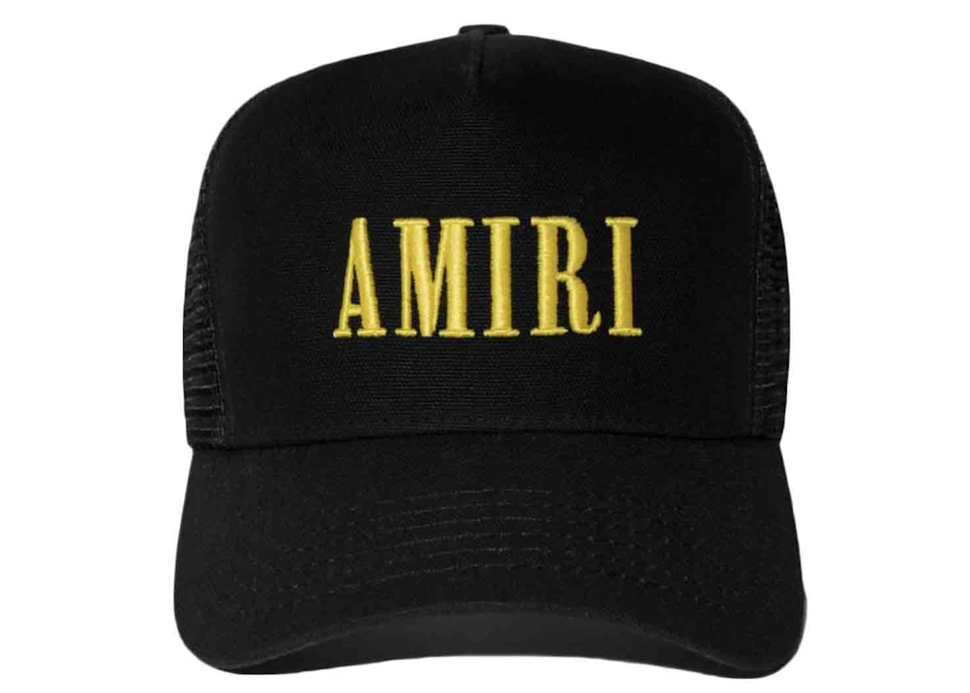 Pre-owned Amiri Core Logo Trucker Hat Black/yellow