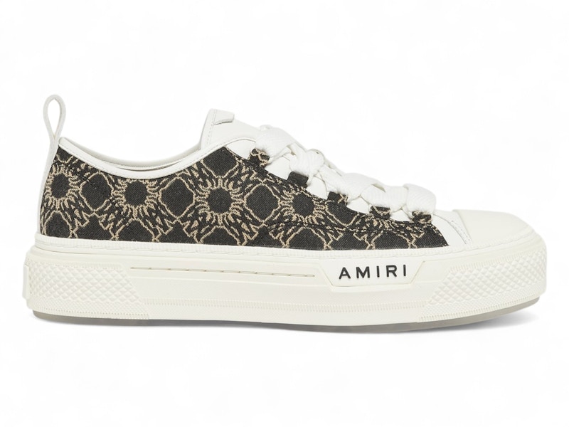 Pre-owned Amiri Men's Court Low Ma Quad Sneakers In Black/gold In Multi