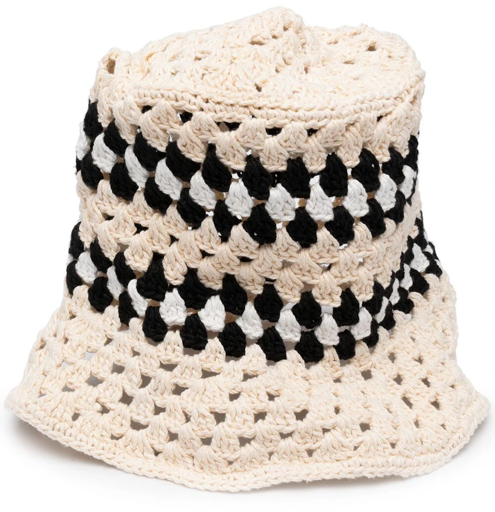 AMIRI Crochet Bucket Hat Beige/Black/White - SS21 - US