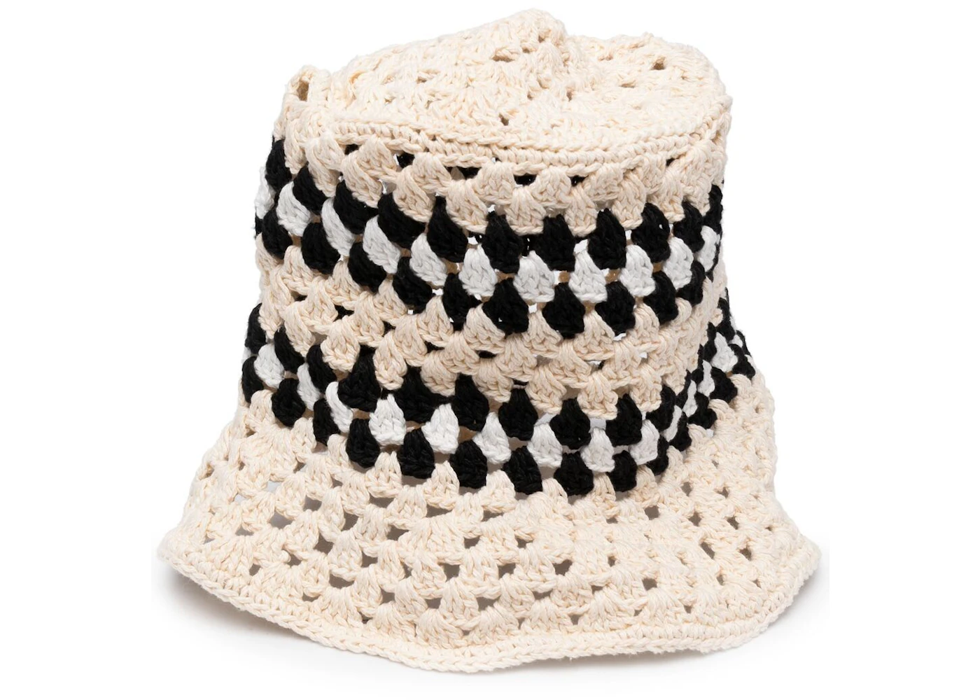 AMIRI Crochet Bucket Hat Beige/Black/White - SS21 - US