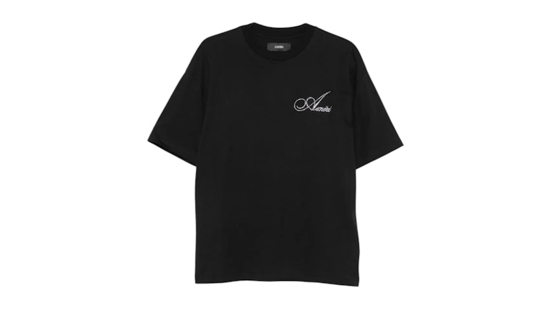 AMIRI Cryst Script Logo LJ Skate Tee Black