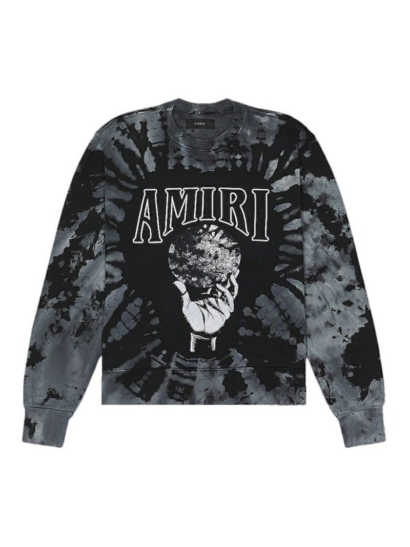 Pre-owned Amiri Men's  Crystal Ball Tiedye Crewneck Sweatshirt In Black
