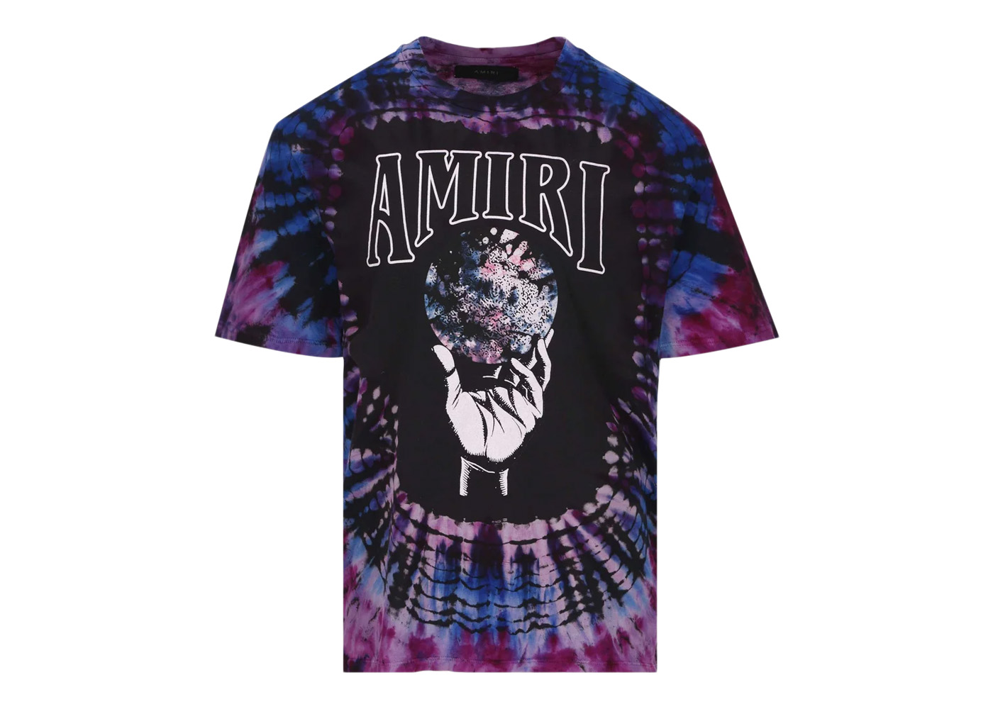 AMIRI Crystal Ball Tie-Dye Short Sleeve T-shirt Black/Purple/Blue