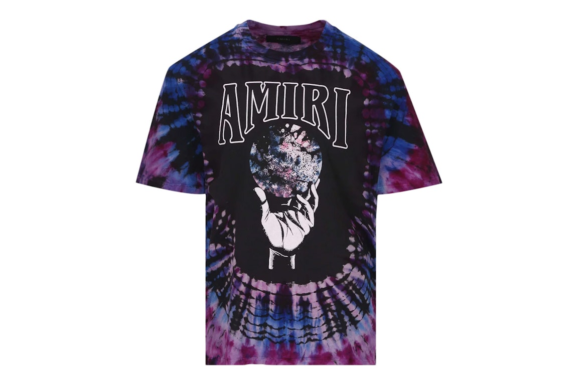 Pre-owned Amiri Crystal Ball Tie-dye Short Sleeve T-shirt Black/purple/blue