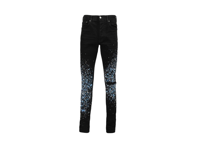 Pre-owned Amiri Men's Crystal Painter Jean In Black