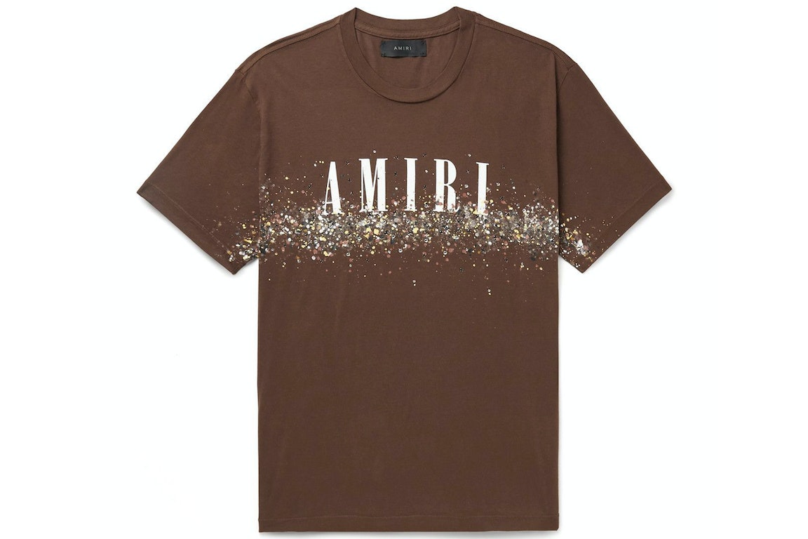 Pre-owned Amiri Crystal T-shirt Brown