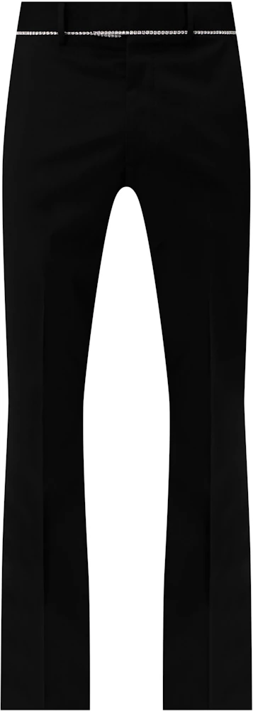 AMIRI Crystal Trim with Split Hem Tailored Flare Pants Black Men's ...