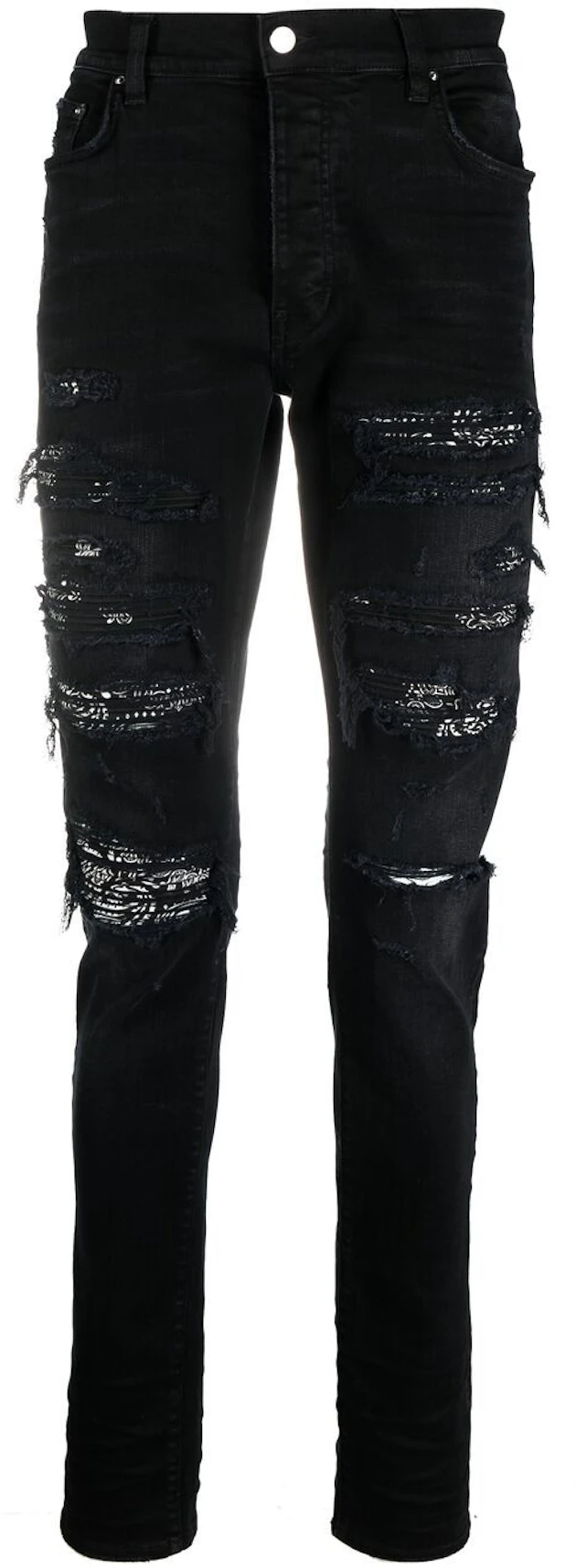 AMIRI Distressed Bandana Slim-Fit Jeans Black - SS21 - US