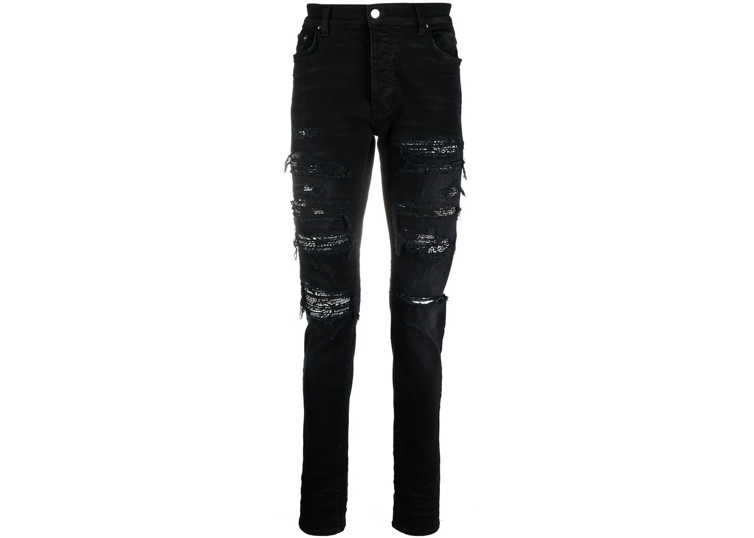 AMIRI Distressed Bandana Slim-Fit Jeans Black - SS21 - US