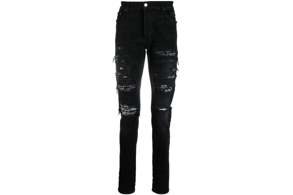 AMIRI Distressed Bandana Slim-Fit Jeans Black Men's - SS21 - US