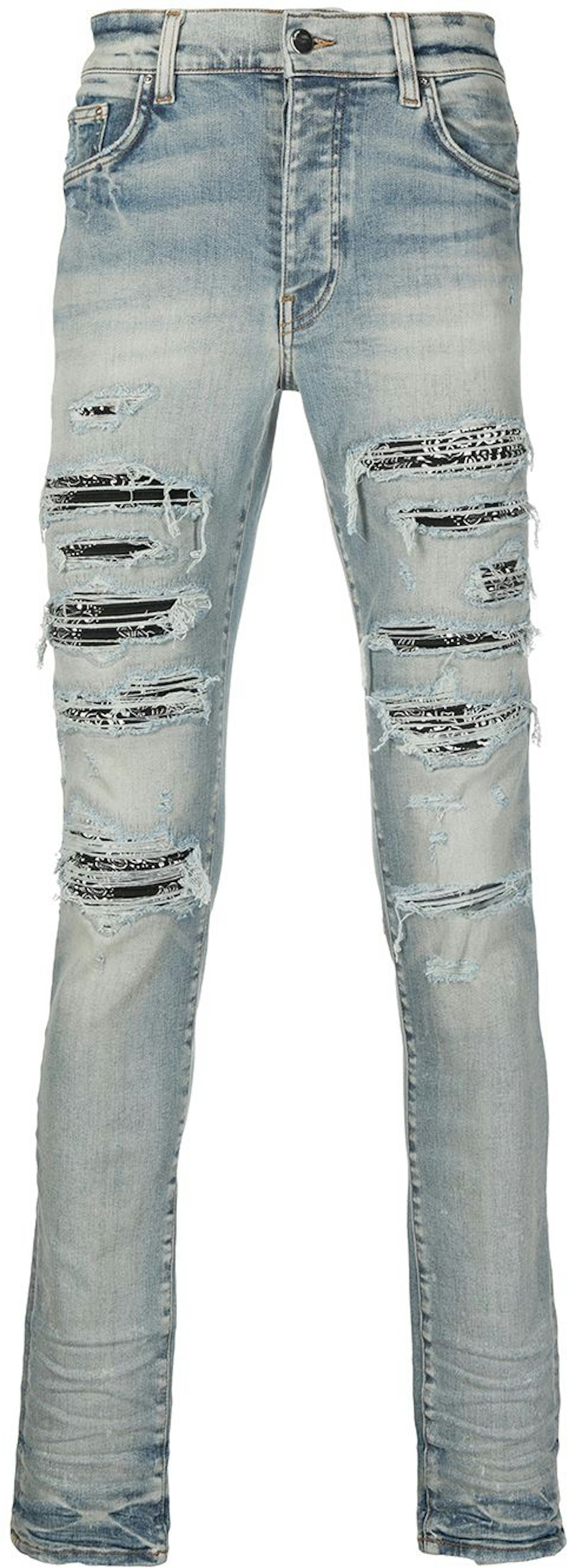 AMIRI Distressed Bandana Slim-Fit Jeans Clay Indigo - SS21