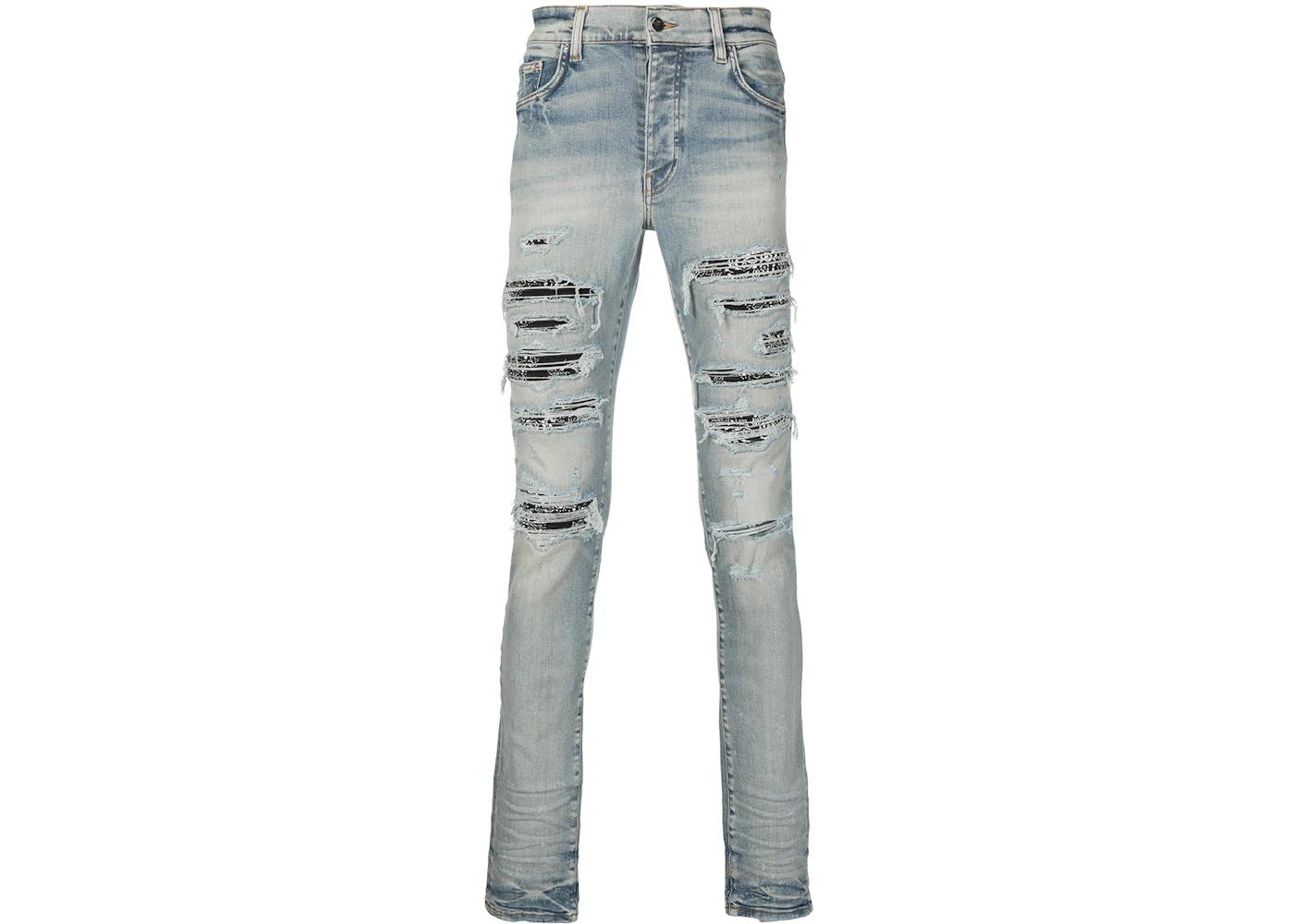 Amiri Distressed Bandana Slim Fit Jeans Clay Indigo Ss21 Amiri Distressed Bandana Slim Fit Jeans Clay Indigo Ss21