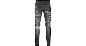 AMIRI Distressed Bandana Thrasher Skinny Jeans Gray