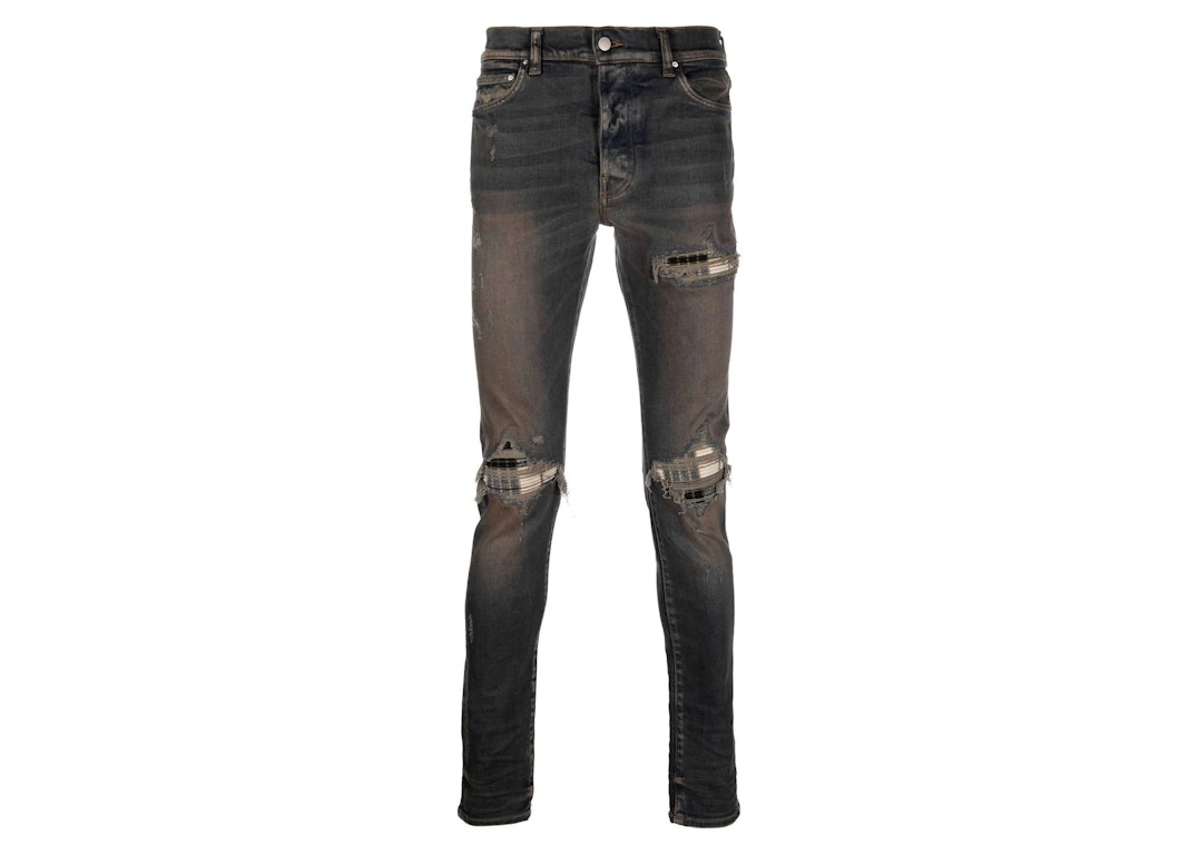 Pre-owned Amiri Distressed Effect Slim Fit Jeans Aged Black