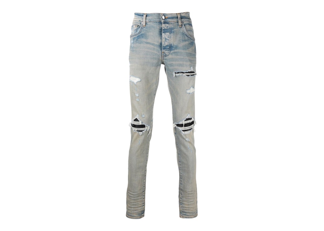 Pre-owned Amiri Distressed-finish Ripped Skinny Jeans Clay/indigo