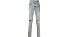 AMIRI Jean skinny déchiré finition vieillie Bleu clair Indigo Bleu