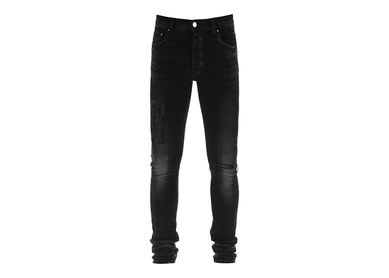 Distressed black store skinny jeans men