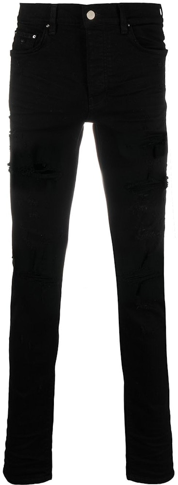 AMIRI Distressed Mid-Rise Skinny Jeans Black - SS21