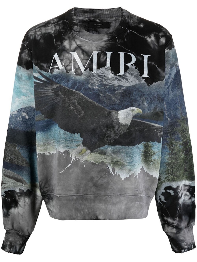 Pre-owned Amiri Men's Eagle Bleach Crew