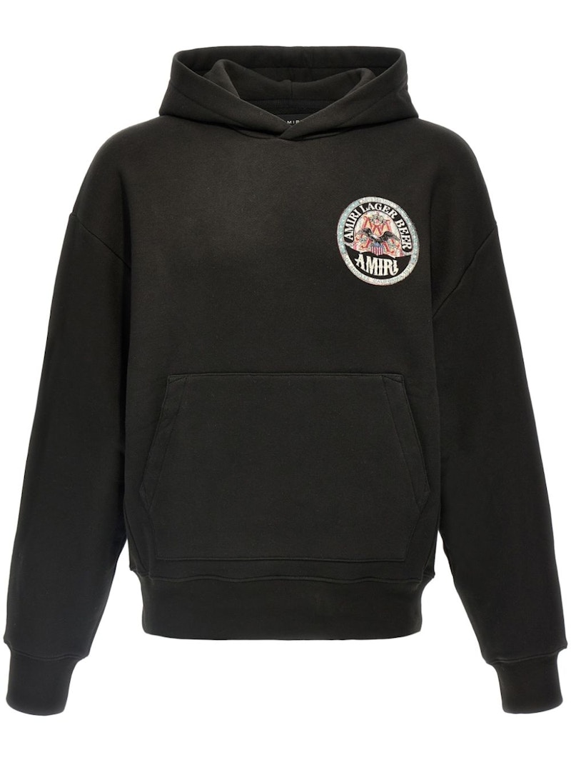 Pre-owned Amiri Men's Eagle Oversized Hoodie In Black