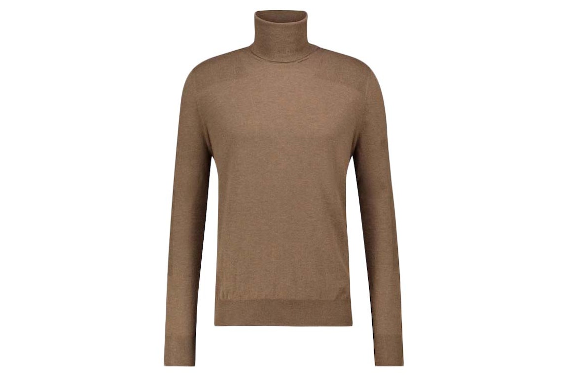 Pre-owned Amiri Fitted Wool Turtleneck Sweater Brown