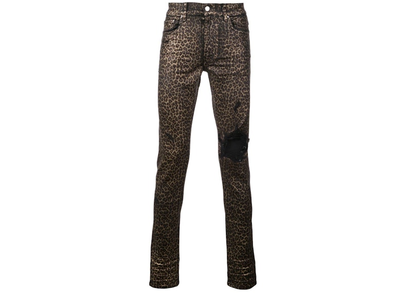 Chrome Hearts Leopard amp; Black Cross Patch Carpenter Pants Black