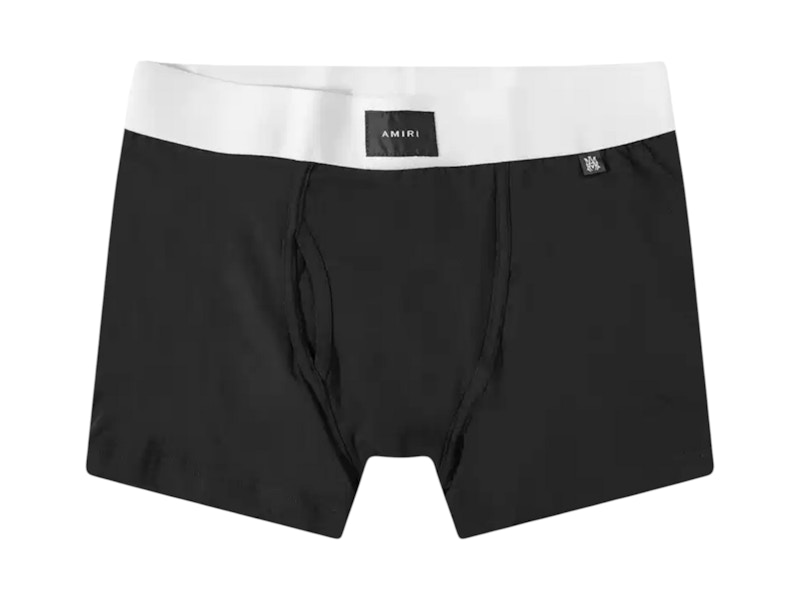 Pre-owned Amiri Men's  Front Label Boxers In Black/white In Multi