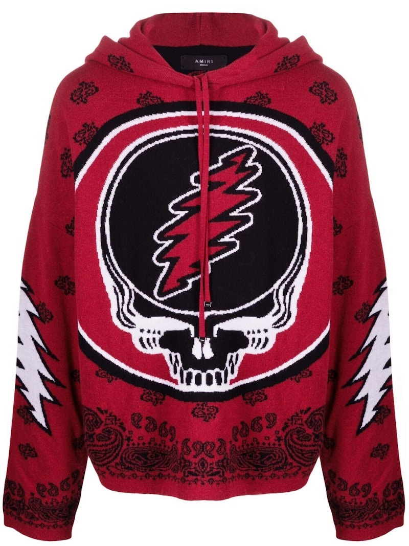 AMIRI Grateful Dead Cashmere Hoodie Red Men's - SS21 - US