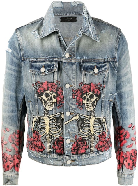 Monogram Printed Denim Jacket, Blue, Contact Seller for Other Sizes