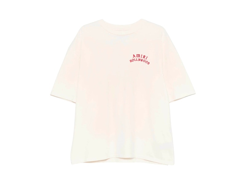 Tシャツ・カットソー AMIRI FW25 AMIIRI HOLLYWOOD TSHIRT (AMJYTE1204 IVORY RED) AMIRI Hollywood Tee Ivory Red Men's - US