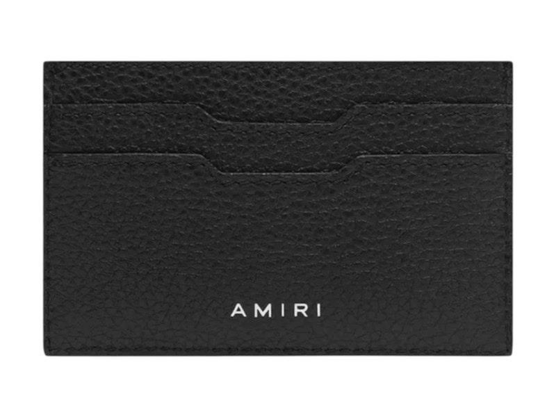 Pre-owned Amiri Iconic Embossed Leather Card Holder In Black