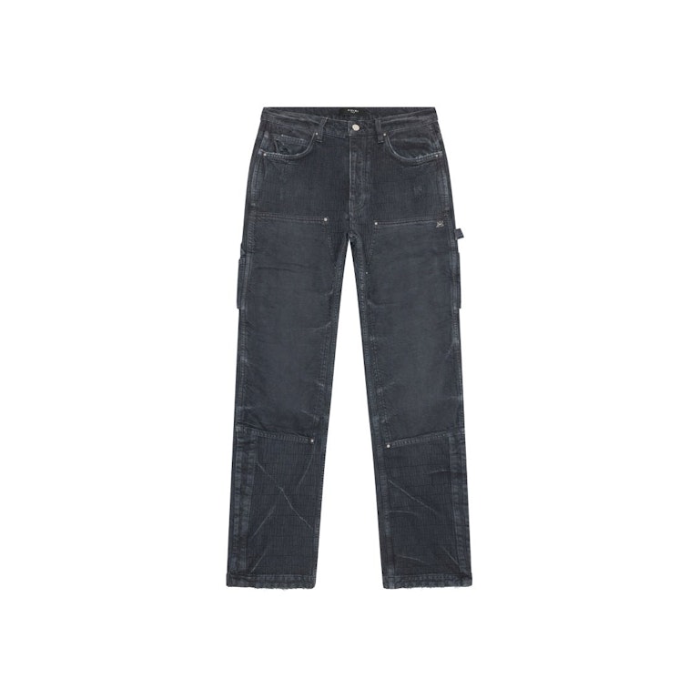 Pre-owned Amiri Jacquard Carpenter Straight Fit Jeans Black