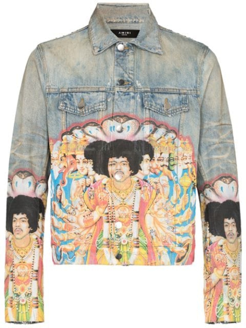 AMIRI Jimi Hendrix Denim Trucker Jacket Bone Indigo Men s SS20 US