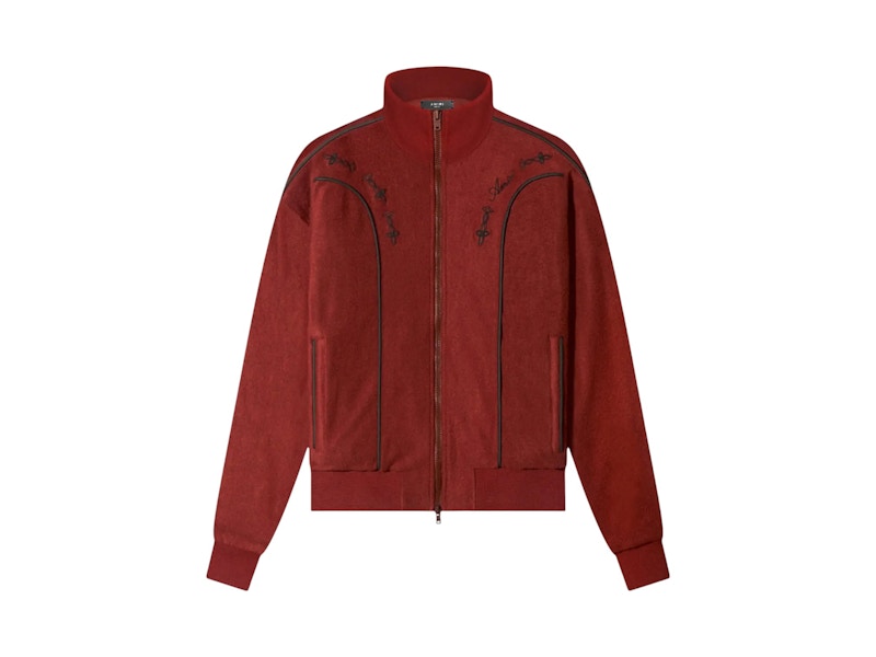 Pre-owned Amiri Men's Johnny Velour Track Jacket In Clay In Brown